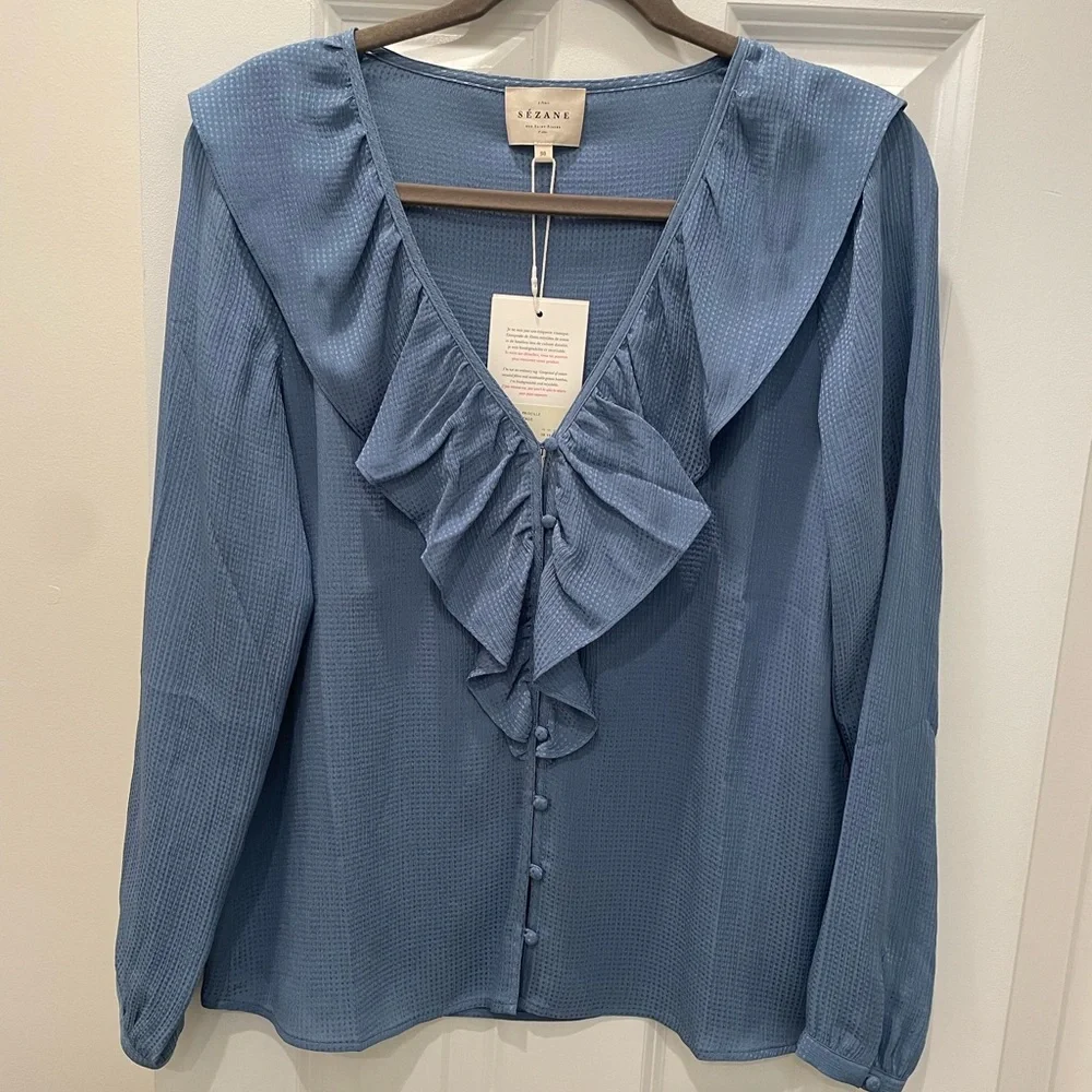 Sezane Pricille blouse 38 Silk - Picture 2 of 7